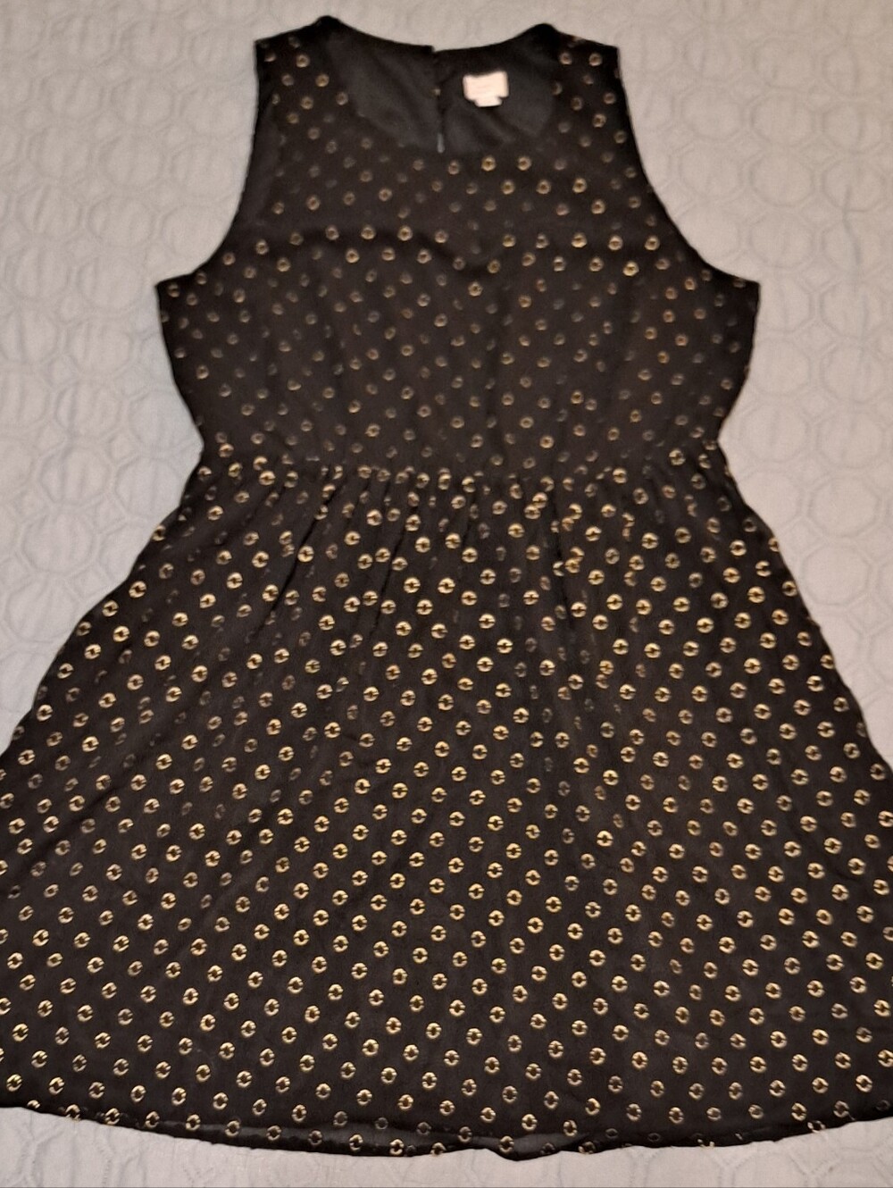 A New Day Black Dress With Gold Pattern Sz L